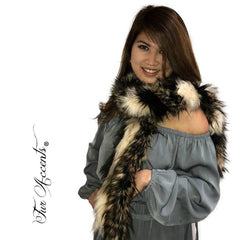 Exotic Faux Fur Braided Scarf Luxurious Plush Designer Fashion Fur Lynx, Black Bear, Arctic Fox - Braided  Fur Scarves by Fur Accents USA