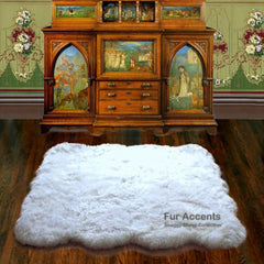 Plush Faux Fur Area Rug - Shaggy Thick Sheepskin - Octo Multi Pelt Design Shape - Throw 6 Colors Designer Art Rug by Fur Accents USA