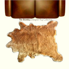 Plush Faux Fur Area Rug - Luxury Fur Thick Shaggy Deer Skin - Faux Fur - Animal Pelt Shape Designer Throw Rug - Fur Accents - USA