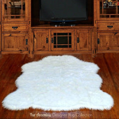Plush Faux Fur Area Rug - Luxury Fur Thick Shaggy Bear Skin - Faux Fur - Animal Pelt Shape Designer Throw Rug - Fur Accents - USA