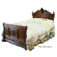 Plush Faux Fur Area Rug - Bedspread Shaggy Thick Sheepskin - Octo Multi Pelt Design Shape Throw 4 Colors Designer Art Rug by Fur Accents USA