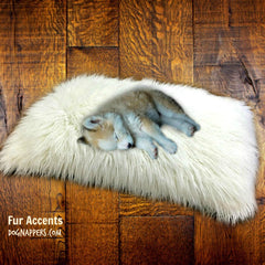 Dog Bed - Pet - Cat Mat - Faux Fur Shaggy Long Hair Mongolian Llama - Sheepskin Padded Throw Rug - Shabby Chic Shag Pelt - 16 Colors