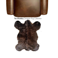 Plush Faux Fur Area Rug - Rocky Mountain Bear Skin - Hide - Pelt Shape - Designer Throw Carpet - 6 Colors -Art Rug by Fur Accents - USA