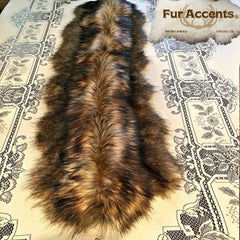 Plush Faux Fur Fireplace Mantle Scarf- Luxury Golden Brown Wolf Pieced Fur - Dresser - Hutch Buffet Table Runner - Fur Accents Originals USA