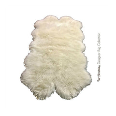 Plush Faux Fur Area Rug - Shaggy Sheepskin - Quatro Design Shape - Pick your color- Designer Art Rug by Fur Accents USA