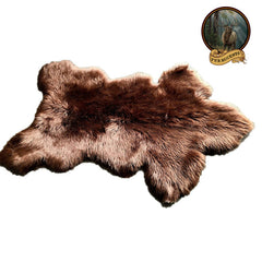 Plush Faux Fur Area Rug - Luxury Fur Thick Shaggy Icelandic Sheepskin - Sierra Bear Shape Designer Throw - Fur Accents - USA