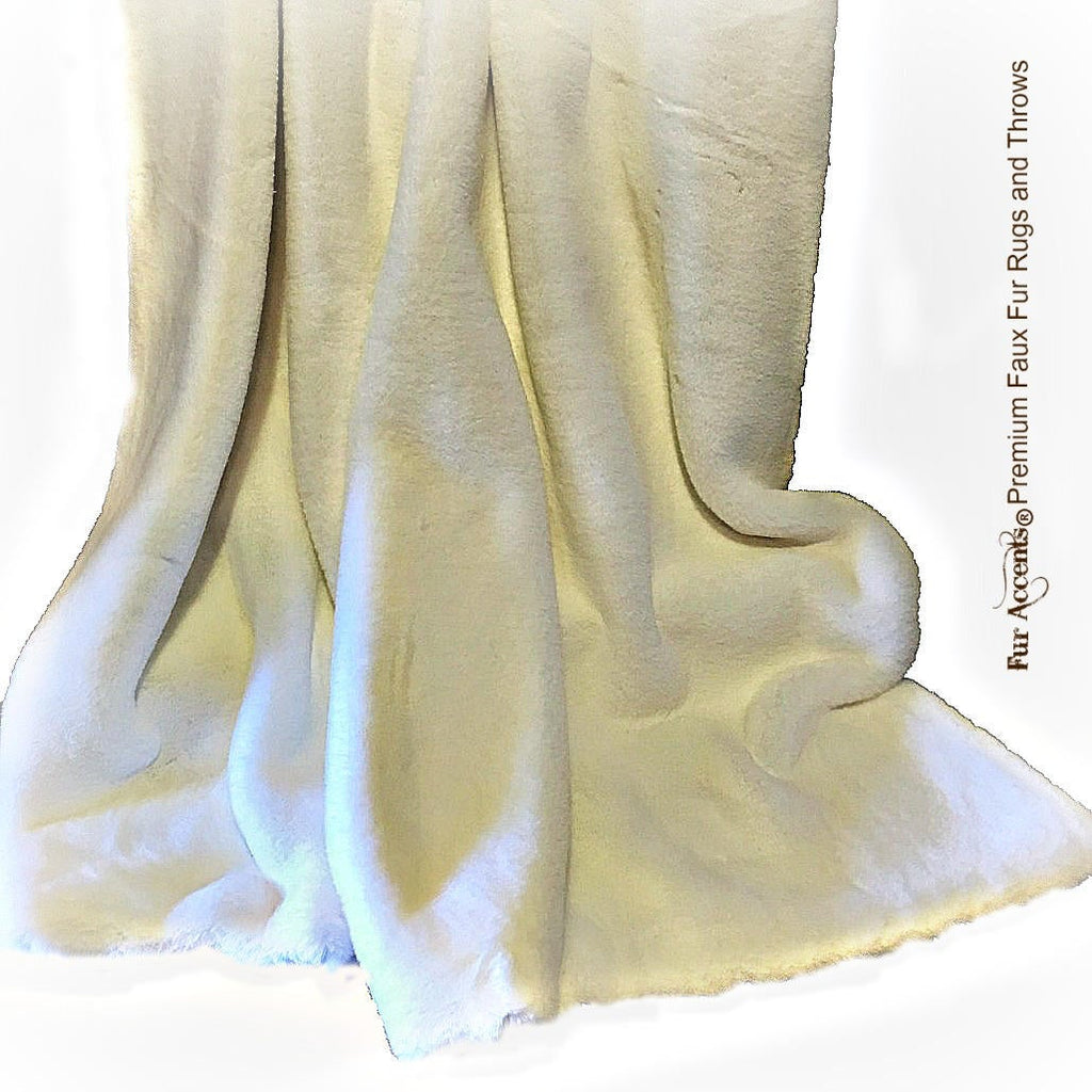 Fine Soft Bunny Rabbit Shag - Plush Faux Fur Throw Blanket - Bedspread - Minky Cuddle Fur Lining - Artistic Designs by Fur Accents - USA