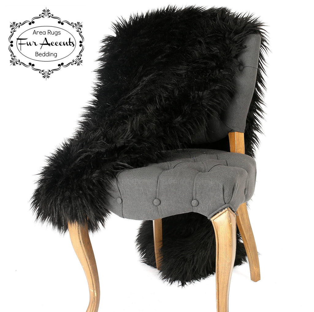 Plush  Faux Fur Throw Blanket - Bedspread Soft Plush Shag - Luxury Fur - White, Black, Gray 6 Sizes Minky Cuddle Fur Lining Fur Accents USA