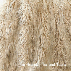 Plush  Faux Fur Throw Blanket, Beige Mongolian Shag Sheepskin - Bedspread - Luxury Fur - Minky Cuddle Fur Lining Fur Accents USA