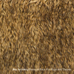 Plush  Faux Fur Throw Blanket, Soft  Exotic Brown Desert Wolf Bedspread - Luxury Fur - Minky Cuddle Fur Lining Fur Accents USA