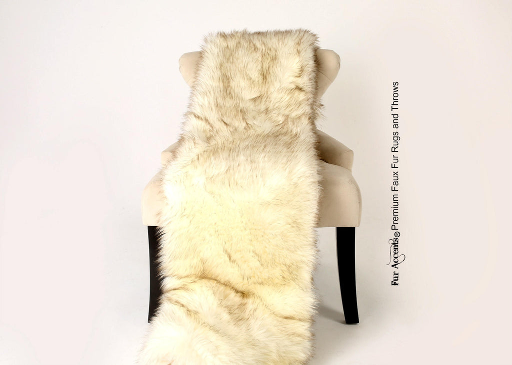 Plush  Faux Fur Throw Blanket, Soft  Brown Tip Arctic Wolf Shag Bedspread - Luxury Fur - Minky Cuddle Fur Lining Fur Accents USA