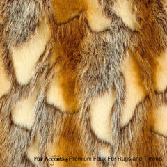 Plush  Faux Fur Throw Blanket, Soft  New Brown Stripe Patched Rabbit Bedspread - Luxury Fur - Minky Cuddle Fur Lining Fur Accents USA
