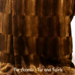 Plush  Faux Fur Throw Blanket, Soft Brown Sheared Beaver Bedspread - Luxury Fur - Minky Cuddle Fur Lining Fur Accents USA