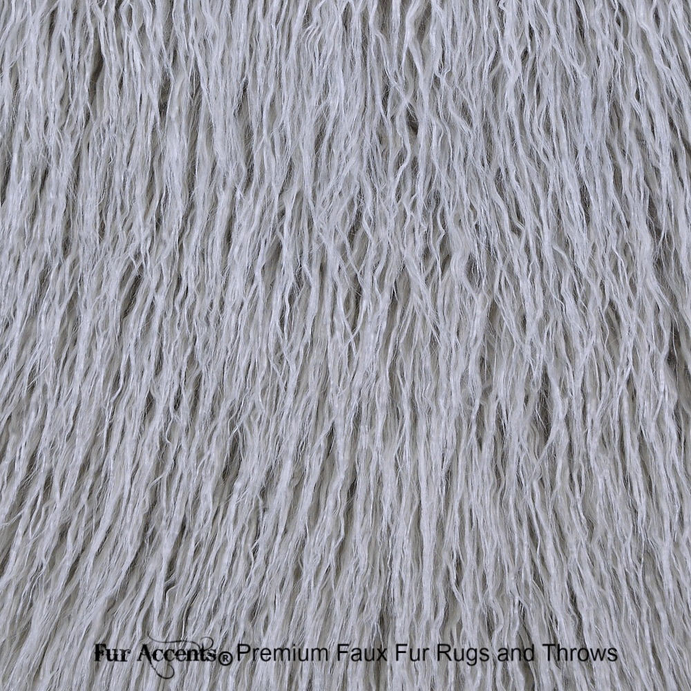 Plush  Faux Fur Throw Blanket, Soft Gray Tone Llama Mongolian Shag Bedspread - Luxury Fur - Minky Cuddle Fur Lining Fur Accents USA