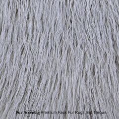 Plush  Faux Fur Throw Blanket, Soft Gray Tone Llama Mongolian Shag Bedspread - Luxury Fur - Minky Cuddle Fur Lining Fur Accents USA
