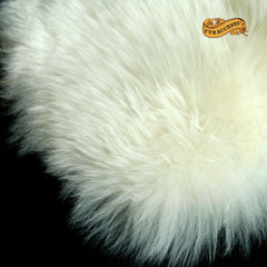 Plush Faux Fur Area Rug - Luxury Fur Country Edge Sheepskin - White or Off White - Shaggy Faux Fur Fake Sheep - Fur Accents - USA