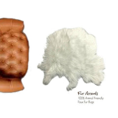 Plush Faux Fur Area Rug - New Sheepskin Pelt Shape Designer Throw Rug - 6 Colors - Fur Accents - USA