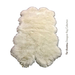 Plush Faux Fur Area Rug - Quatro Sheepskin - Multi Pelt Shape Designer Throw - 6 Colors -Art Rug by Fur Accents - USA