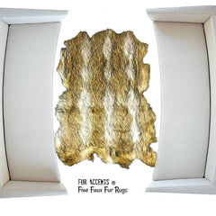 Plush Faux Fur Area Rug - Luxury Fur Thick Coyote - Wolf Hide - Bear Skin - Faux Fur -  Random Edge - Designer Throw Rug - Fur Accents - USA