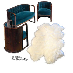 Sheepskin Rug - Faux Fur Area Rug - White,Off White,Brown,Black,Tan,Gray - Quatro Multi Pelt Shape - Designer Throw Rug - Fur Accents - USA