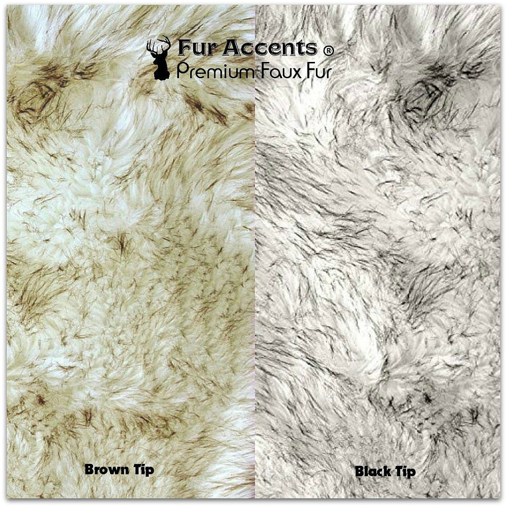 Plush Faux Fur Area Rug - Luxury Fur  Shaggy Dognappers Pet Bed Sheepskin Chubby Bear - Black Tip - Brown Tip - Fur Accents USA