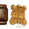 Plush Faux Fur Mountain Bear Area Rug - Traditional Designer Throw - Light Golden Brown Tone Fur -  100% Animal Friendly Fur Accents - USA
