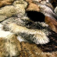 Sumptuous Hand Crafted Art Rug, Wall Hanging, Patchwork Pieced Fur Area Rug, Chair Cover, Rug,100% Animal Friendly, One of a Kind, Throw, Designer Original, Hand Made in America, Fur Accents USA