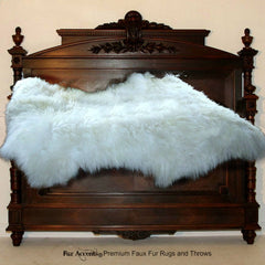 Stunning and Beautiful, Natural Looking, Sculpted Edge, Faux Fur Area Rug, Soft Luxury Fur, The Perfect Focal Point For Your Room, Man Made Faux Sheepskin - Designer Quality Rug - Hand Made to Order in America by Fur Accents USA