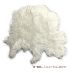 Plush Faux Fur Area Rug - New Sheepskin Pelt Shape Designer Throw Rug - 6 Colors - Fur Accents - USA