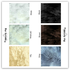 Plush Faux Fur Area Rug - New Sheepskin Pelt Shape Designer Throw Rug - 6 Colors - Fur Accents - USA