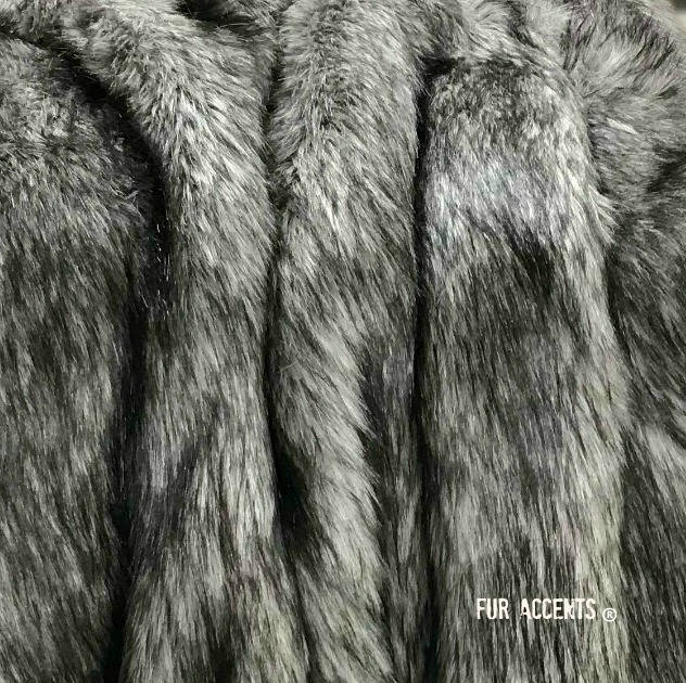 Plush  Faux Fur Throw Blanket, Soft Gray Tipped Wolf Throw Blanket Bedspread - Luxury Fur - Minky Cuddle Fur Lining Fur Accents USA