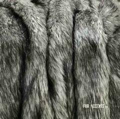 Plush  Faux Fur Throw Blanket, Soft Gray Tipped Wolf Throw Blanket Bedspread - Luxury Fur - Minky Cuddle Fur Lining Fur Accents USA