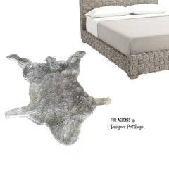 Hand Crafted Bear Skin Rug - Faux Fur Area Rug - Wolf Pelt Shape - Designer Throw Rug - Hand Made in America by Fur Accents - USA