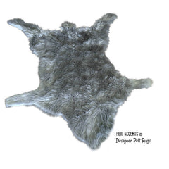 Hand Crafted Bear Skin Rug - Faux Fur Area Rug - Wolf Pelt Shape - Designer Throw Rug - Hand Made in America by Fur Accents - USA