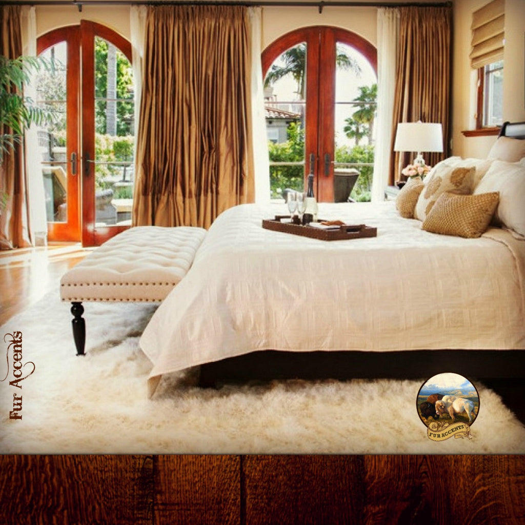 Faux Fur Area Rug - Shaggy Carpet - Sheepskin - Rectangle - Designer Throw Rug - Fur Accents USA