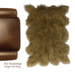 Plush Faux Fur Area Rug - Soft Shaggy Random Shape Coyote - Wolf Skin - Faux Fur - Random Edge - Designer Throw Rug - Fur Accents - USA