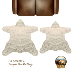 Bear Skin Area Rug -  Plush Faux Fur - Thick Fur -  Bonded Non Slip Back - Animal Pelt Shape Designer Throw - Americana Collection Fur Accents USA