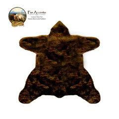 NEW Americana Bear Skin Area Rug -  Plush Faux Fur - Thick Fur -  Bonded Non Slip Back - Animal Pelt Shape Designer Throw - Fur Accents USA