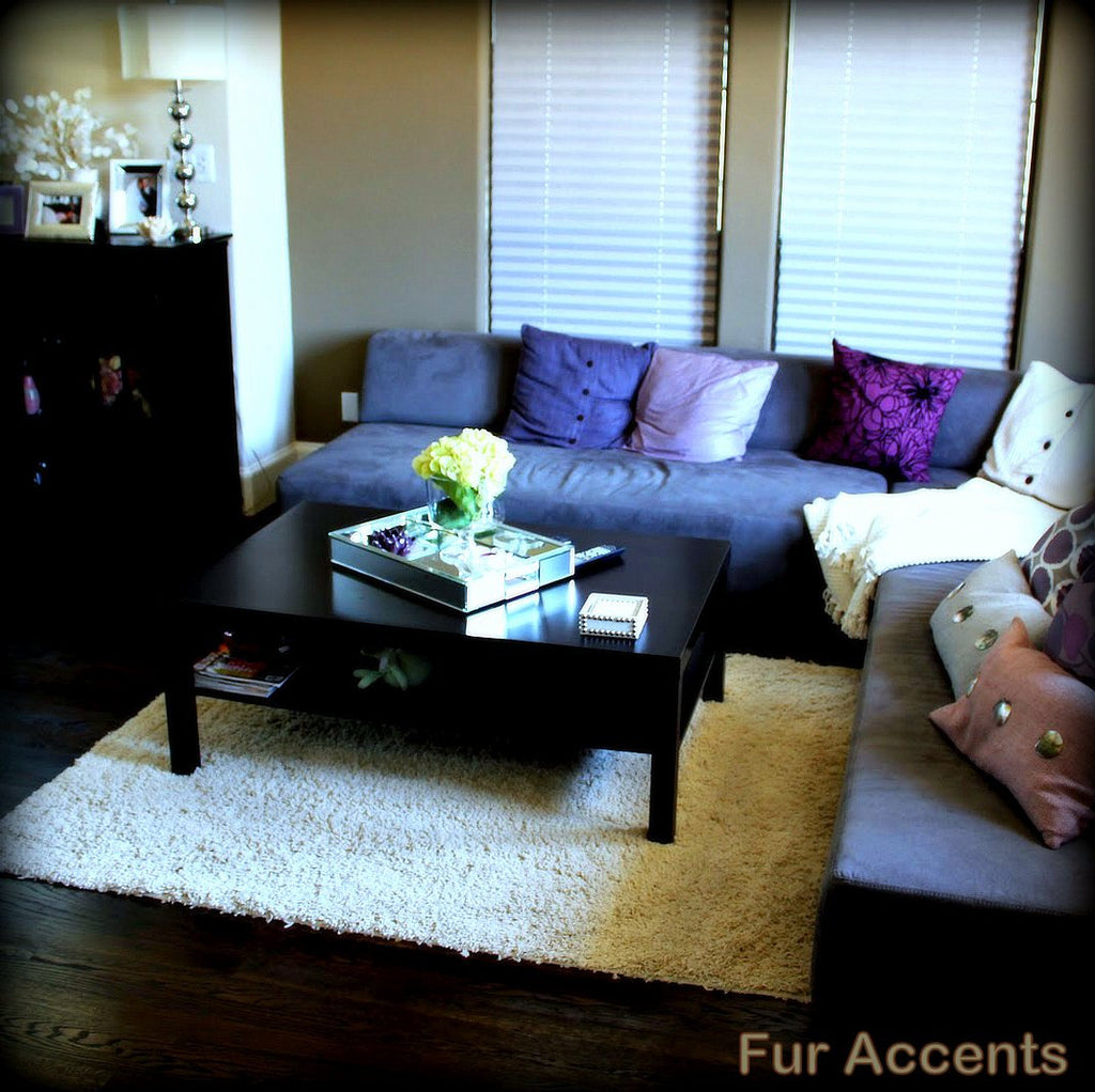Faux Fur Area Rug - Shaggy Carpet - Sheepskin - Rectangle - Designer Throw Rug - Fur Accents USA