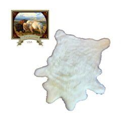 Plush Faux Fur Area Rug - Luxury Fur Thick Shaggy Deer Skin - Faux Fur - Cow Hide Sheepskin Animal Pelt Shape  Fur Accents - USA