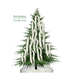 Faux Fur Christmas Tree Garland - Shaggy Faux Snow Sheepskin - strand - ornament - decoration - White - Off White by Fur Accents - USA