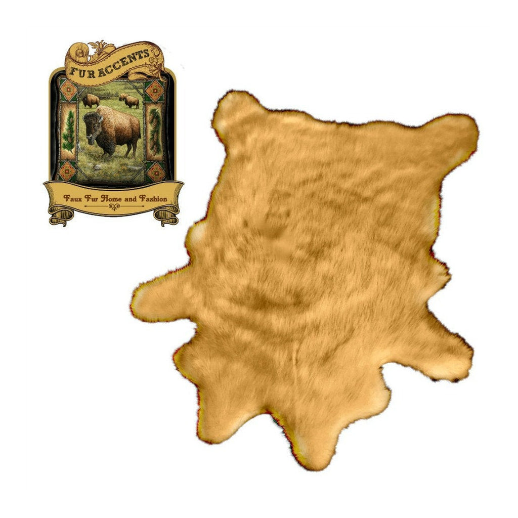 Plush Faux Fur Area Rug - Luxury Fur Thick Shaggy Deer Skin - Faux Fur - Cow Hide Sheepskin Animal Pelt Shape  Fur Accents - USA