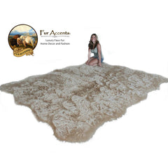 Beautiful, Natural Looking, Sculpted Edge, Faux Fur Area Rug, Soft Luxury Fur, The Perfect Island, Focal Point For Your Room, Man Made Faux Sheepskin - Designer Quality Rug - Hand Made to Order in America by Fur Accents USA