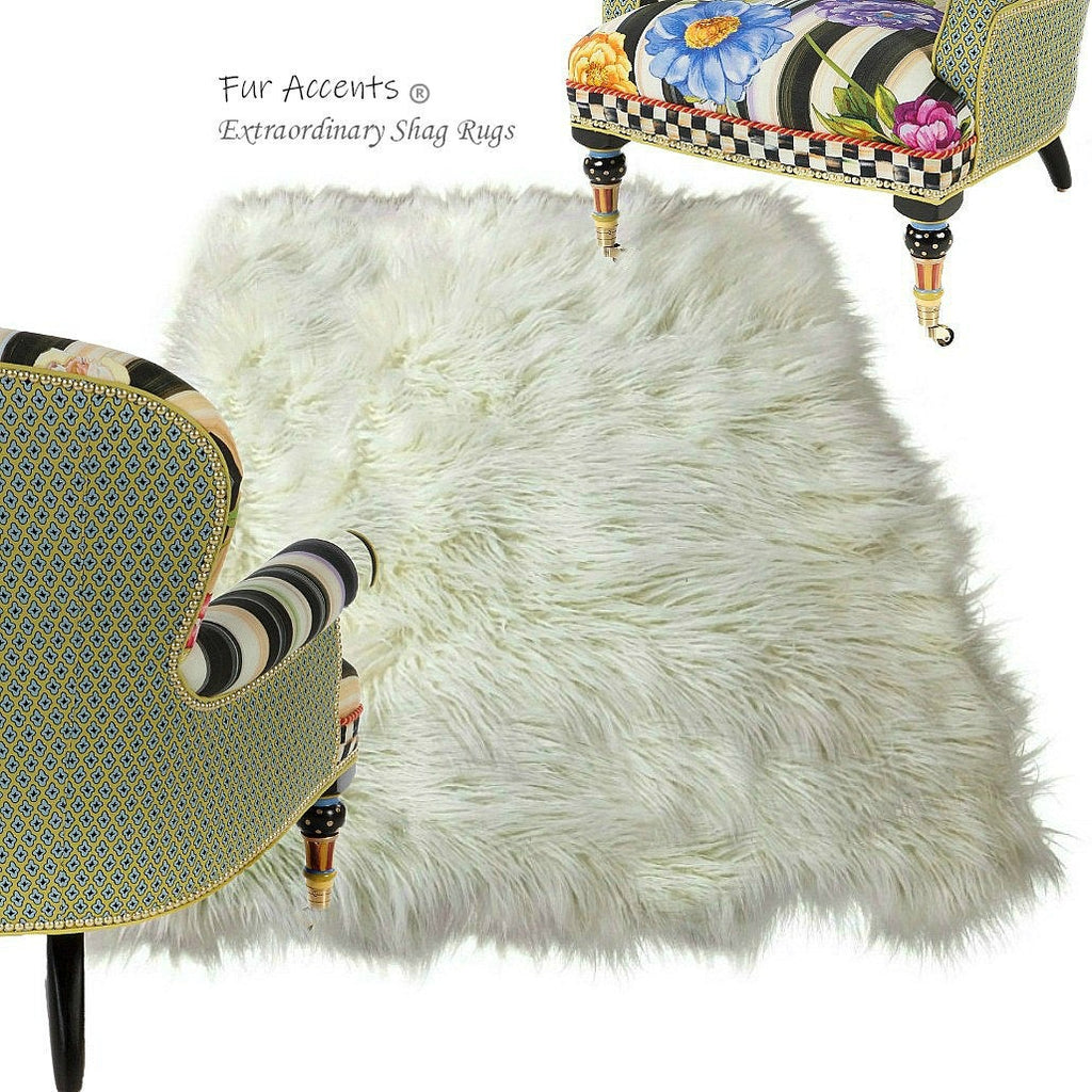 Man Made Faux Fur Area Rug - Rectangular - Shaggy Man Made Flokati, Sheepskin - Washable - Colorfast - Hand Made To Order in the USA - Designer Art Rug by Fur Accents