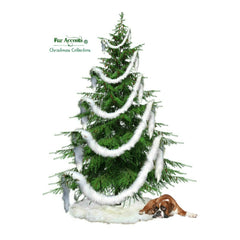 Faux Fur Christmas Tree Garland - Shaggy Faux Snow Sheepskin - strand - ornament - decoration - White - Off White by Fur Accents - USA