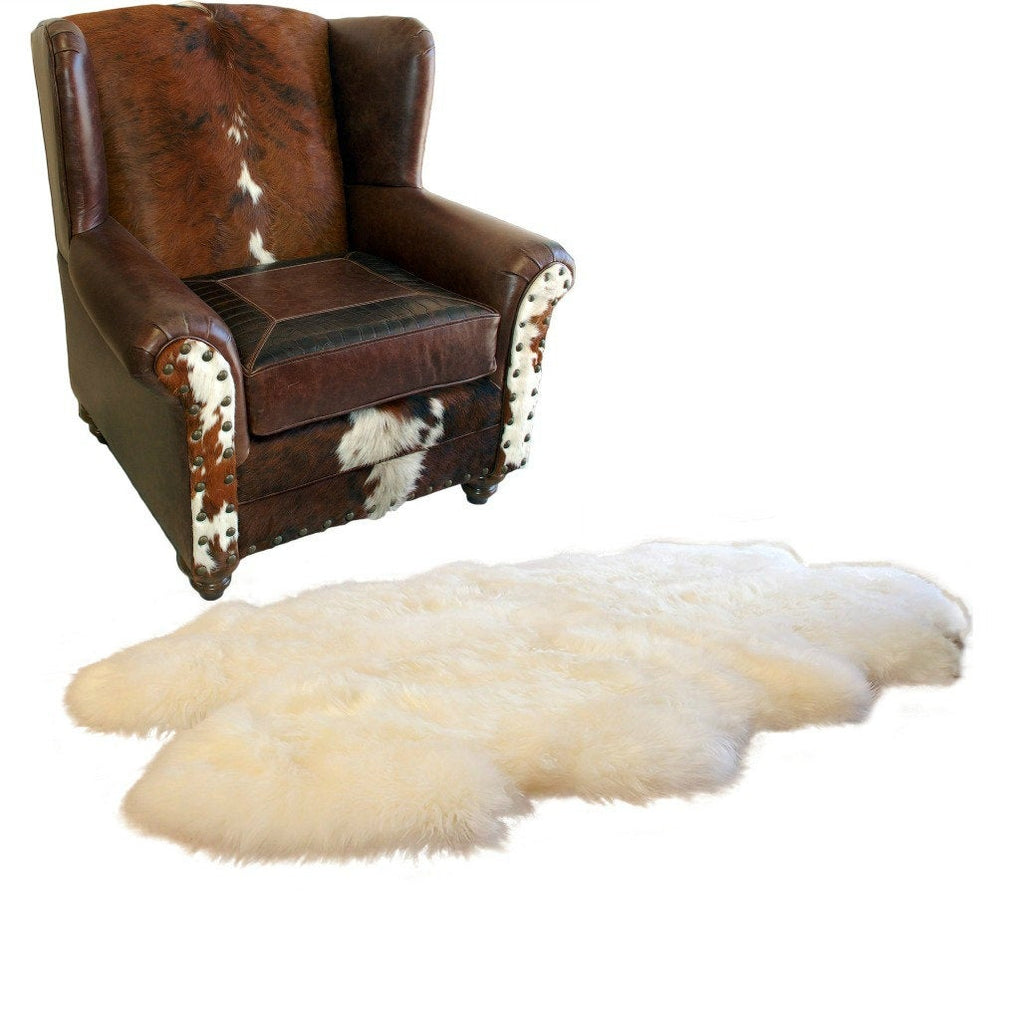 Plush Faux Fur Area Rug - Shaggy Thick Sheepskin - Quatro Multi Pelt Design Shape - Throw 6 Colors Designer Art Rug by Fur Accents USA