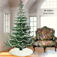 Faux Fur Christmas Tree Garland - Shaggy Faux Snow Sheepskin - Strand - Ornament - Tree Trim - Decoration - White - by Fur Accents - USA