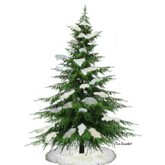 White Christmas Tree Snow Drift Ornaments,Shaggy White Faux-Snow Flake Decorations,Tree Trim,Holiday Decor Handmade Locally, Fur Accents-USA
