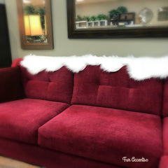 Chair Caps-Sofa  Arm Cap Set,White Faux Fur,Christmas Snow Drift,Shaggy White Faux-Snow,Holiday Decor Handmade Locally, Fur Accents-USA