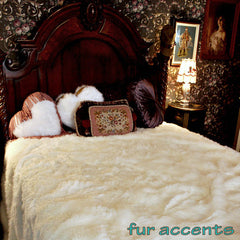 Plush Faux Fur Bedspread,  Loft Design, White, Off White Luxury Fur, Pillows Shams Area Rugs, Throw Blankets Sold Separate, Fur Accents USA